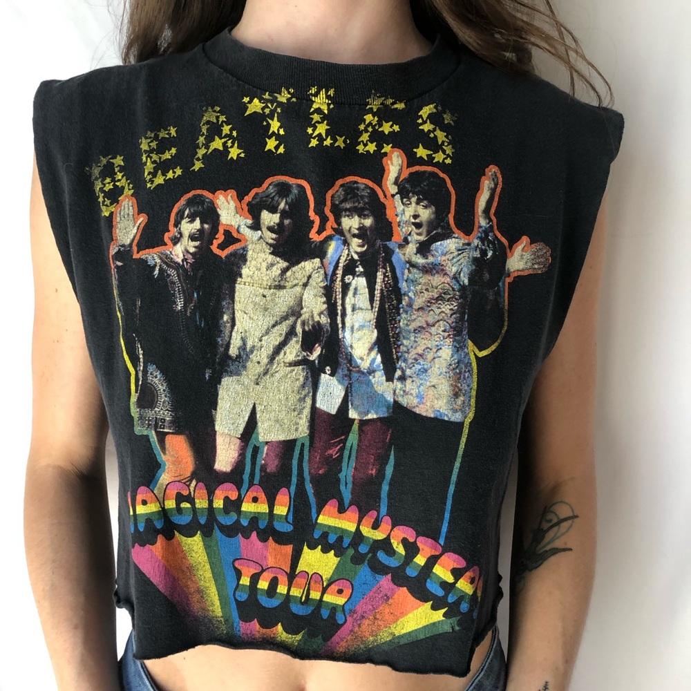 Vintage Beatles Magical Mystery Tour Crop T-shirt
